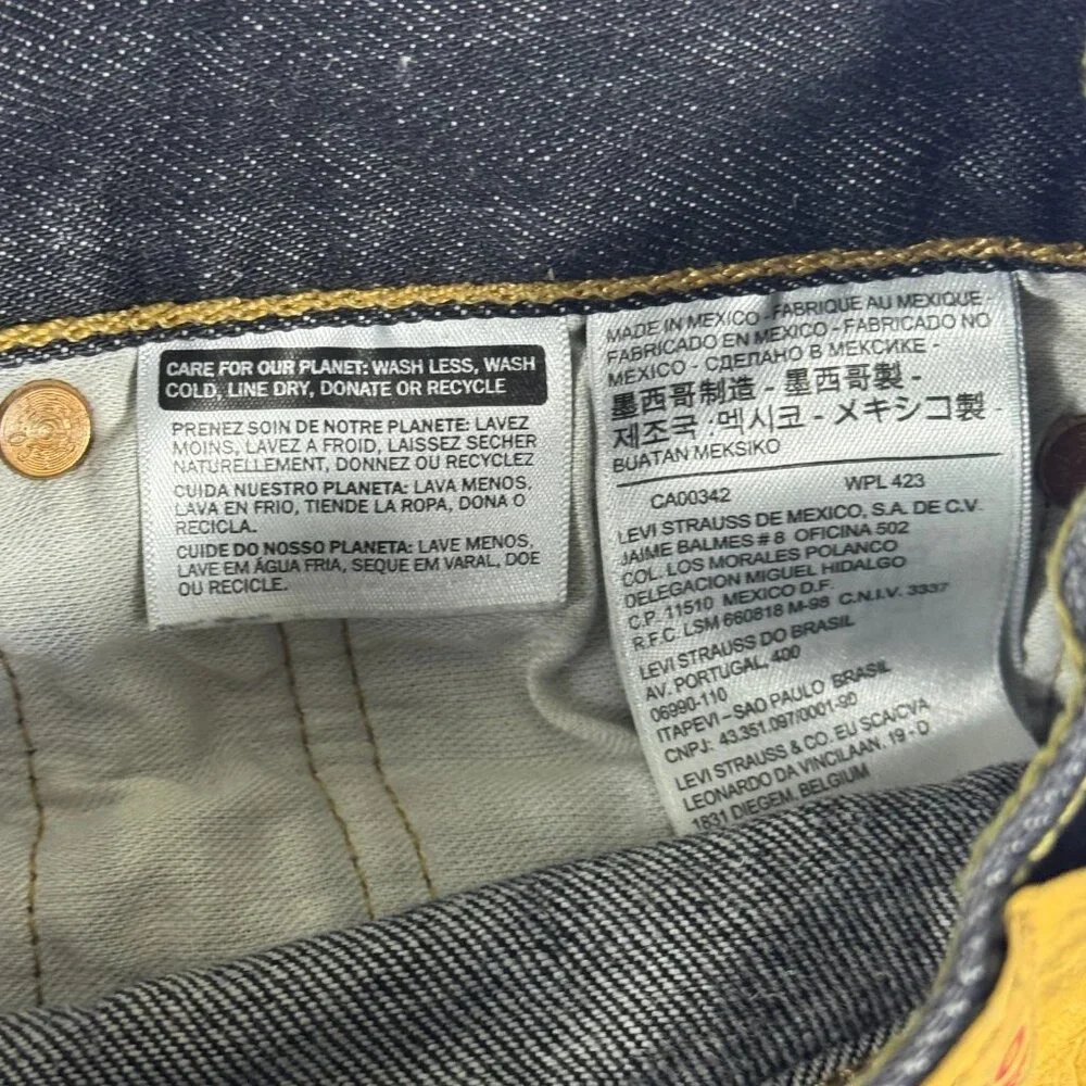 Levi's 501 Men's Straight‎ Jeans Blue Denim Washed Distressed 5-Pocket W33 L32